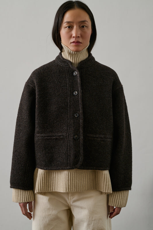 Veste Olympe - Marron Chiné - Laine - Femme