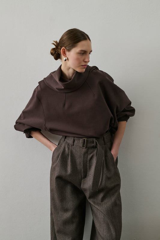 Sweatshirt Freja - Marron/Prune - Coton - Femme