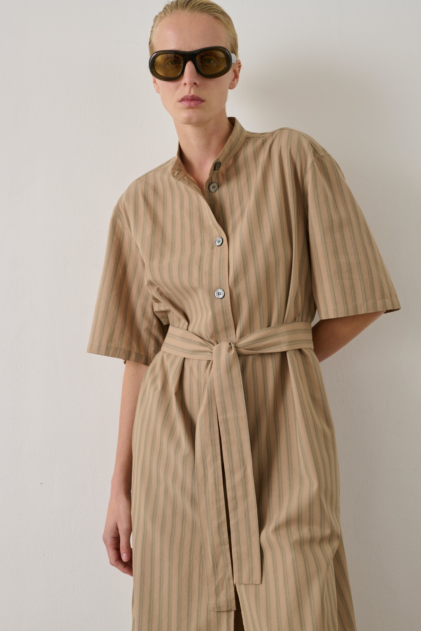 Robe Izzo - Beige Vert - Coton - Femme