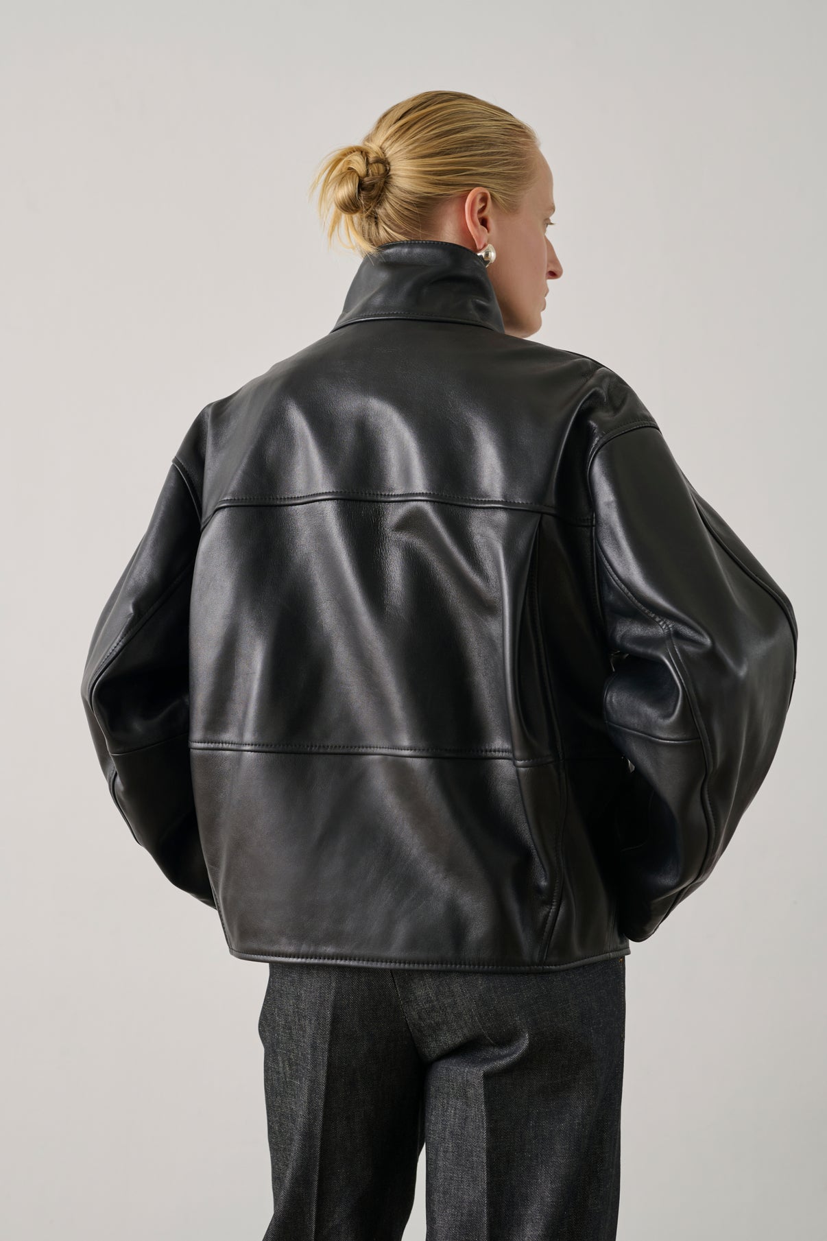 Veste Gamma - Noir - Cuir - Femme vue 3