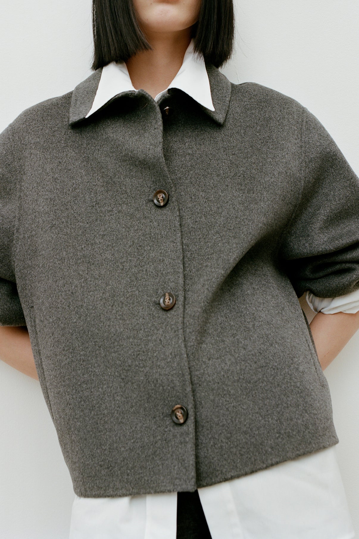 Manteau Gyoda - Gris Chiné - Laine - Femme vue 5